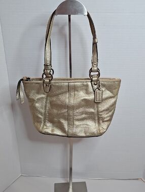 Coach Mini Metallic Gold LeatherBag